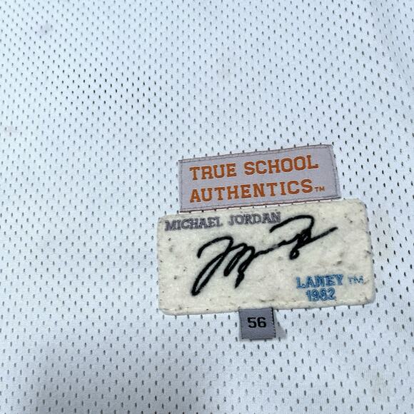 Michael Jordan Laney High School Jersey Size 56 Rare HTF True School Note Stains - Picture 4 of 11